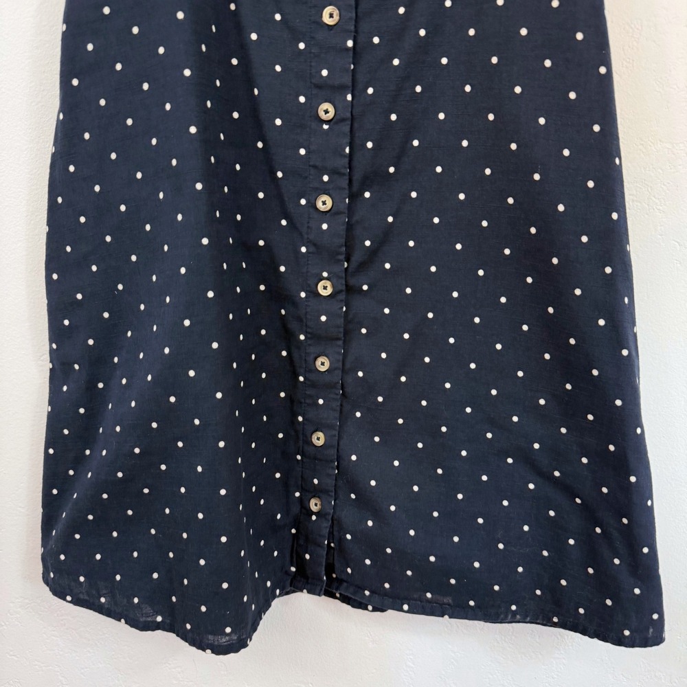 Abercrombie & Fitch Polka Dot Mini Dress S Tie Front Button Cotton Pockets Retro - Picture 3 of 14